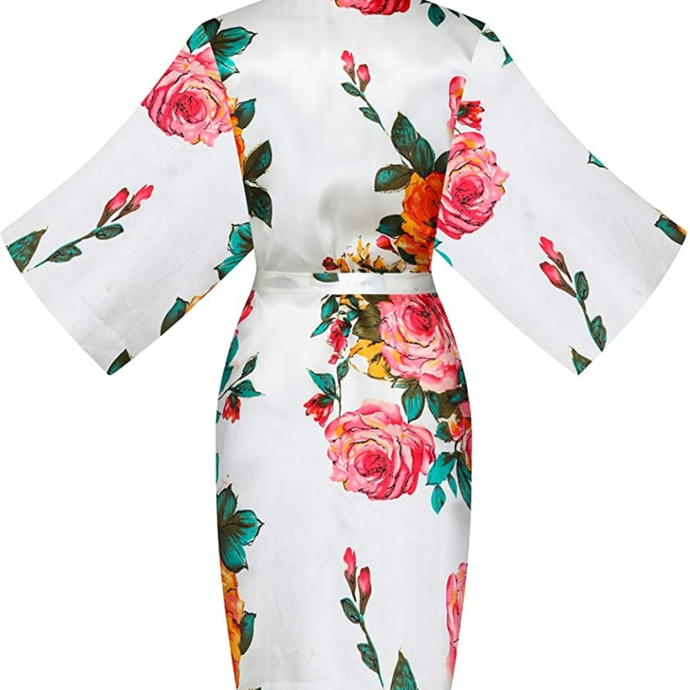 Floral Satin Robe - Picture 2 of 4